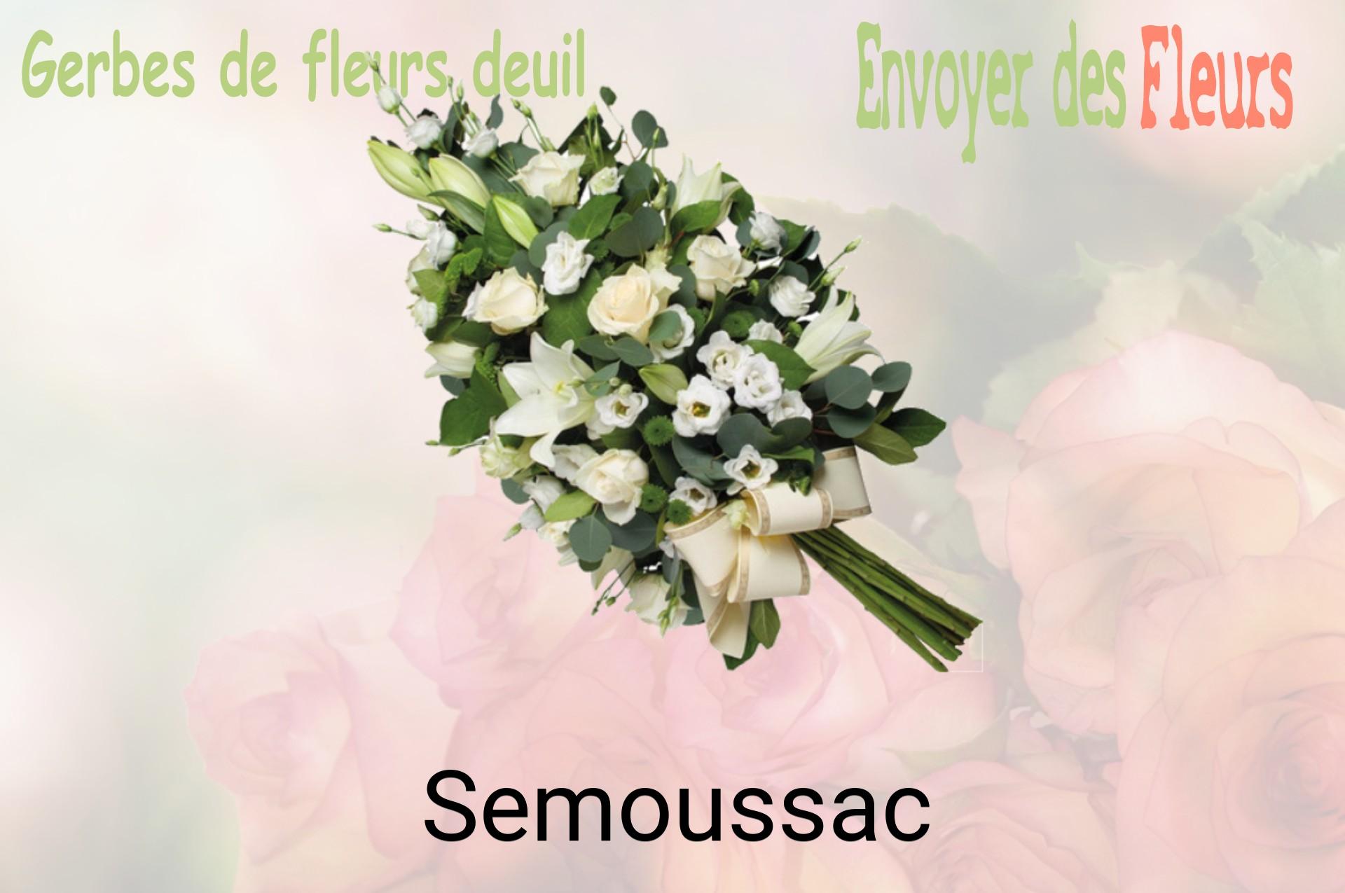 Gerbe de fleurs de deuil livrée à Semoussac